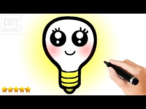 How to Draw a Cute Light Bulb 💡 Step-by-Step for Kids and Beginners