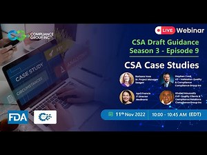 FDA | CSA | CSA Case Study Webinar