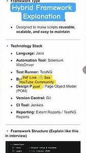 Explain Hybrid Automation Framework | Automation Testing Interview Questions