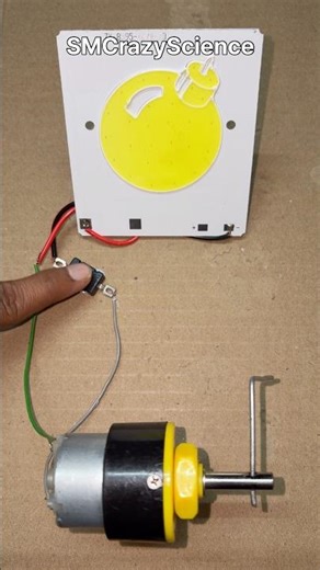 Hand Power Turns On COB LED Light #shorts #dcmotor #experiment
