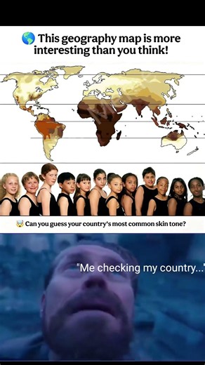 The World's Skin Tone Map Will Surprise You! 😳. #Shorts #WorldMap #Geography