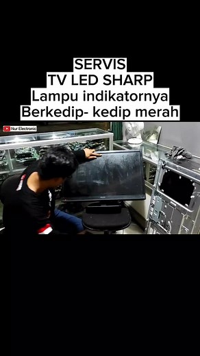 Servis tv led sharp problem lampu indikator berkedip kedip merah #tvledsharp #servistv