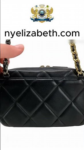 Authentic CHANEL 19 Black Lambskin Shoulder Bag