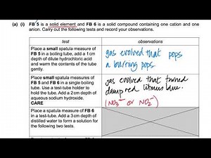 Salt Analysis Questions