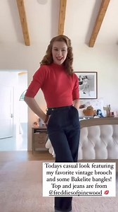 Casual vintage 1950s look in Red Beatnik and Classic Jeans | Freddies of Pinewood
