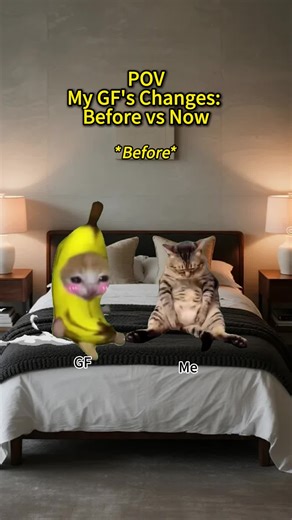 My GF's Changes Before vs Now#catmemes #Relatable #relationships #catsoftiktok #fyp
