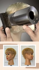 ⚠️ Cut-Shaped BLOWDRYING of a Short Pixie Haircut  Blow-drying a...