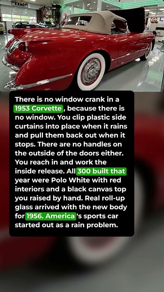 Chevrolet Sold the First Corvette With Clip-In Side Curtains Instead of Windows #shorts #car