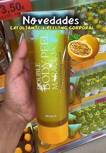 Novedad exfoliante y peeling corporal con aroma a maracuyá en Mercadona #mercadona #peeling #exfoliante