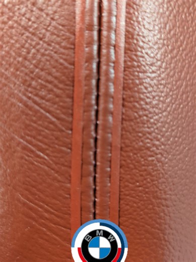 BMW seat bolster in for a recolour. #bmw #reveal #leather #car #asmr