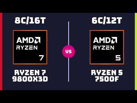 AMD Ryzen 7 9800X3D vs Ryzen 5 7500F – Gaming & CPU Benchmark Comparison