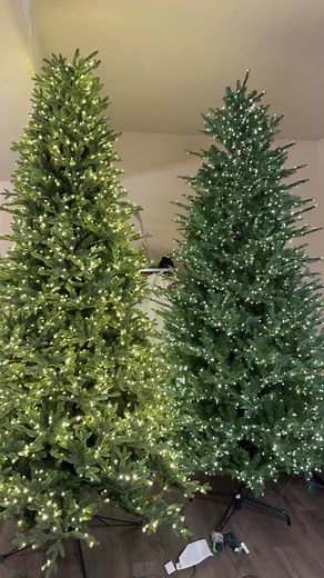 Costco christmas tree vs home depot viral christmas tree… which one do you like better? #christmas #christmastiktok #viralchristmastree #christmastree #homedepotchristmastree #fyp #vote #viral #tree #santaiscoming #foryou