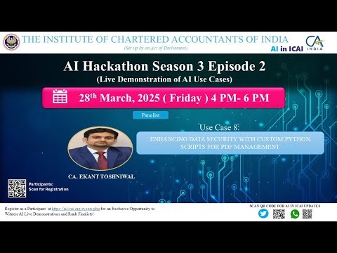 AI Hackathon S3 Ep-2: UC 8 – Securing data using Python scripts for PDF control – CA Ekant Toshniwal