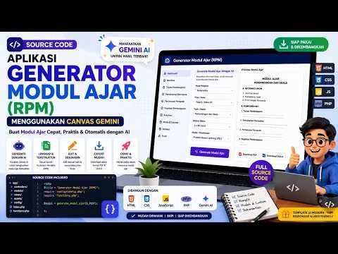Cara Membuat Generator Modul Ajar Deep Learning dengan Canvas Gemini AI | Source Code Generator RPM.