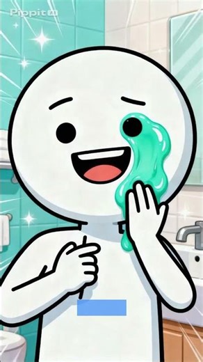 Why is my toothpaste more dramatic than me? #morningstruggle #relatablehumor #cartoonfun