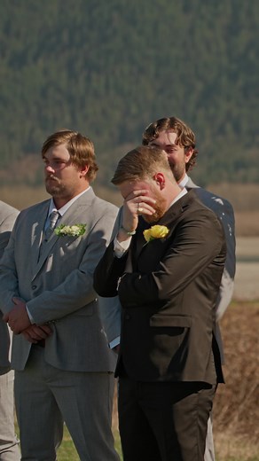 Emotional Groom Reaction to Bride Walking Down the Aisle