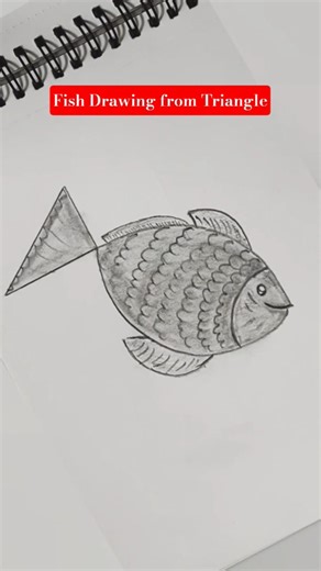 Easy Fish Drawing with Shading | Pencil Sketch #shorts