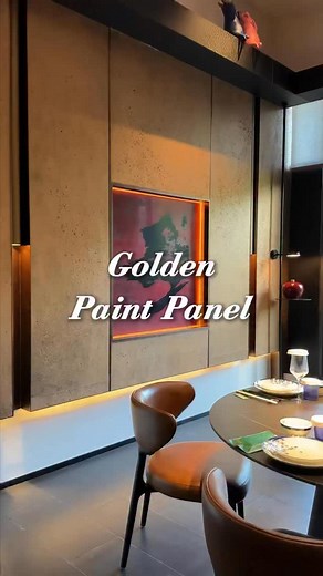 8.5K views · 113 reactions | Cement can actually mimic the effect of copper panels! When sunlight hits the Golden Paint Panel, the metallic luster on its surface flows like liquid as the angle shifts slightly, reflecting dazzling light, it’s like a canvas for light! Using it to decorate commercial spaces exudes sheer luxury. #design #wallart #designer #hoteldesign #storedesign #interiordesign #material | CU design collection | Facebook