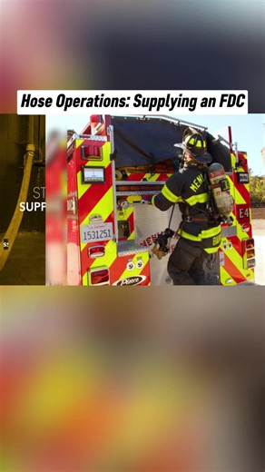 Here are the steps that we utilize here in Menlo Park Fire to supply an FDC. Please note that this video is for training and demonstration purposes only. Remember to follow your local protocols. Thank you for watching. #firefighters #fireman #firefightertiktok #firefighter