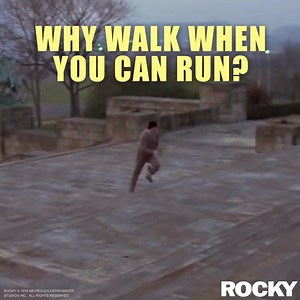 It may be #NationalWalkingDay, but the Champ is here to remind you there's only one way to get up stairs... #ROCKY http://bit.ly/Rocky40thAnni | Rocky