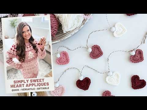Free Crochet Heart Applique Tutorial | Easy Valentine Project