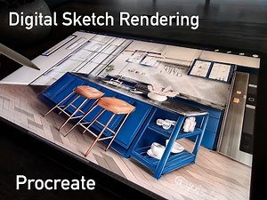 Take a Journey into Kitchen Design with iPad Procreate Sketch Process