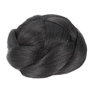 FOMIYES Donut Hair Bun Braided Wigs for Women Clip-on Ponytails Updo for Black Women Faux Braid Chignon Extension Bride Paw