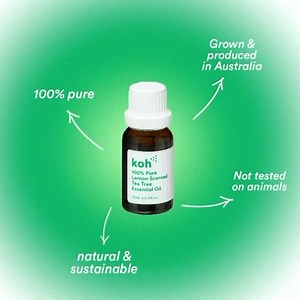 6.8K views · 50 reactions | Fresh and zesty, our Lemon Scented Tea Tree Essential Oil adds an aromatic note to cleaning. Every bottle of Koh goodness is: ✨ 100% pure, natural and sustainable ✨ Grown and produced in Australia ✨ Never tested on animals ✨ Delicious (just don’t eat it) | Koh | Facebook