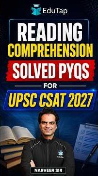 UPSC CSAT 2027 Reading Comprehension | Solved PYQs