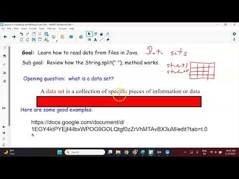 Data Sets Lesson 1 - Introduction and Split examples