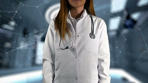 Futuristic Doctor with a hologram - Free Stock Video