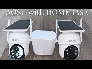 AOSU Security Cameras Outdoor Wireless, 2 Cam-Kit, No Subscription, Solar-Powered | Home Base