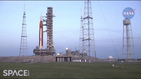 NASA's Artemis 1 moon rocket transport to launch pad captured in time-lapse