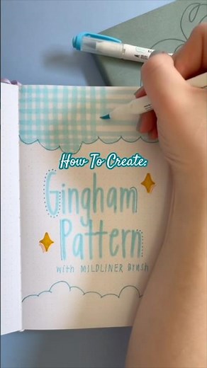 Easy Gingham Pattern with MILDLINER Brush! ✨#journalideas