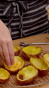 23K views · 389 reactions | Potato skins are TOP 3 of all potato dishes, prove me wrong 凜 Get my recipe below  Maris Piper (Yukon Gold in the US) potatoes - as many as you want, Plenty of your choice of cheeses, grated (I’ve gone with a handful each of cheddar and Red Leicester 1 punnet of mushrooms, 3-4 rashers of smoked streaky bacon, Small handful finely sliced chives, 3 tbsp sour cream, American mustard and ketchup, Vegetable oil, salt and pepper | Poppy Cooks | Facebook