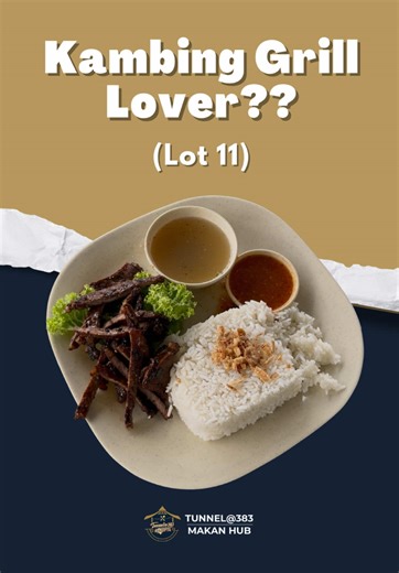 Malam-malam nak cari kambing grill area KL? Boleh la try di food court kami. 📍 Tunnel@383 Makan Hub ⏰ 5PM – 1AM 📌 Setiap Isnin cuti @Grill-Lahh