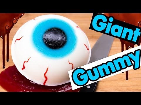 How to Make a Giant Gummy Eyeball filled w/ Edible Blood Slime from Cookies Cupcakes and Cardio