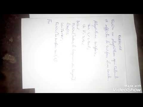 algorithme qui calcul et affiche la surface d'un cercle