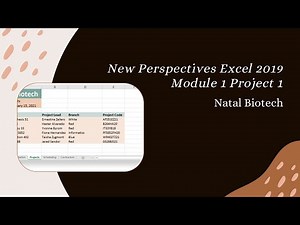 New Perspectives Excel 2019 | Module 1: End of Module Project 1