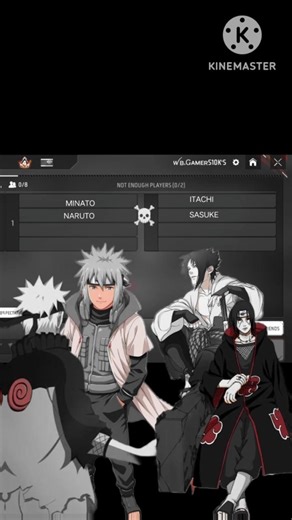 NARUTO MINATO 🆚 SASUKE ITACHI 2VS2 #garenafreefire #viral #naruto #shortsfeed #shorts #edit #itachi