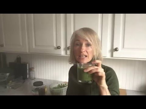 Sheila Kilbane, MD Green Smoothie with micro-greens and lime juice