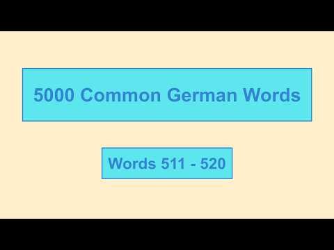 5000 Common German Words - Lesson 052