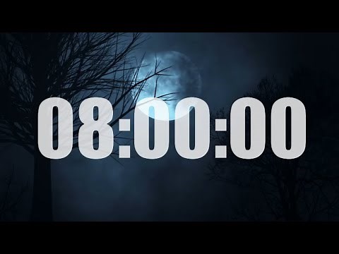 8 Hour Timer Countdown - Night Sounds (Crickets and more) with 10 seconds alarm