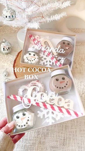Hot Cocoa box using our Kraft Boxes & Snowman Jars ❄️☕️🎅