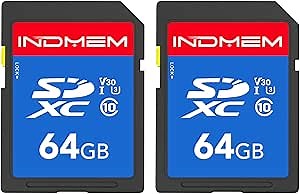 64GB SD Card 2pack, C10, U3, V30, High Speed up to 90M/S SDXC UHS-I Memory Cards, Full HD & 4K Video Compatible with Canon Nikon Sony Pentax Kodak Olympus Panasonic Digital Camera, 64GB(2pc)