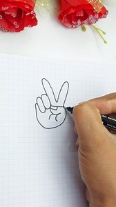 Learn Drawing Victory Sign From Word "V" | Creative Art & Craft Ideas
