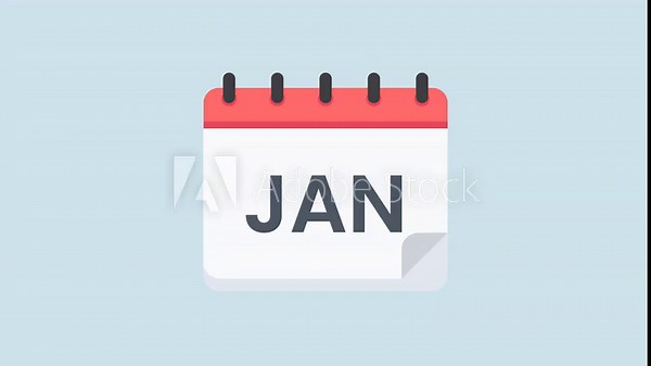 Looping calendar animation with a peeling paper effect exposing the next month creating a tactile and smooth flowing transition prores alpha channel 4k 60fps