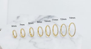 Titanium Conch Earring, Gold Conch Hoop, Gem Clicker Hoop, Sizes 6-12, 7mm Hoop, 9mm Clicker Hoop, 11mm Clicker Hoop, Helix, Tragus - Etsy