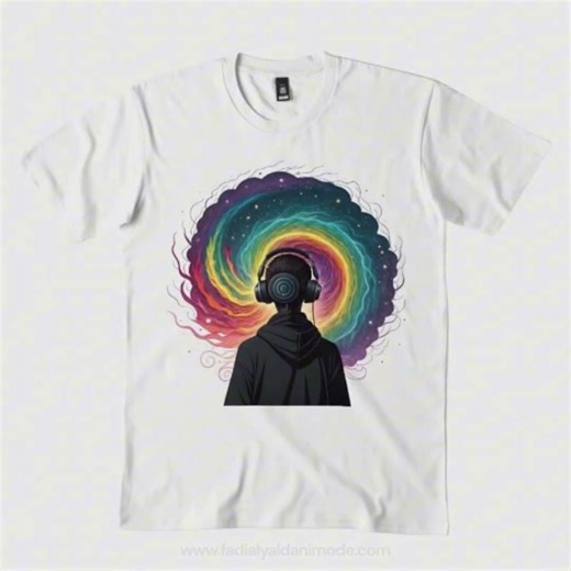 Cosmic Flow Psychedelic Music Tee | Space & Soundwave Design