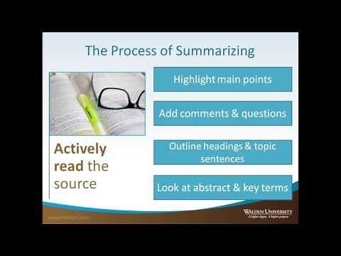 The Process of Summarizing